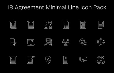 Agreement - 18 Icons in Minimal Line Design