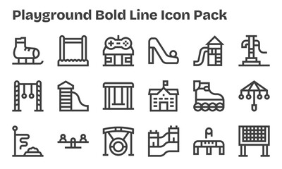 18 Bold Line Style Icons - Playground Collection