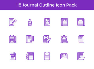 Journal Icon Collection - 15 Outline Designs