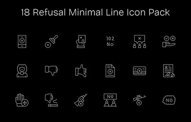 Refusal - 18 Minimal Line Vector Illustrations