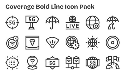 Coverage Visual Pack - 18 Bold Line Icons