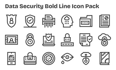 18 Bold Line Designs - Data Security Vector Icons