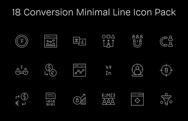 18 Icons for Conversion in Minimal Line Format