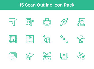 15 Outline Vectors for Scan Theme