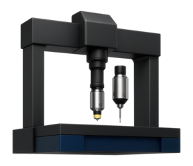 Large-volume coordinate measuring machine with a modular design and interchangeable sensors for flexible use in a rail vehicle factory.
