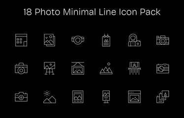 18 Minimal Line Vectors for Photo Theme