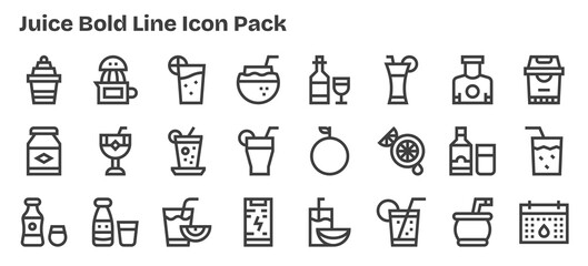 24 Bold Outline Designs - Juice Vector Icons