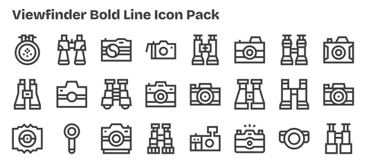 Bold Outline Icons - Viewfinder Set with 24 Vectors