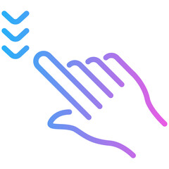 swipe down gradient line icon