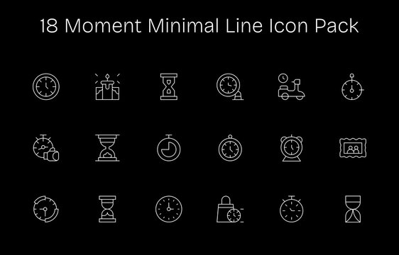 Minimal Line Style Moment Icons - 18 Vectors