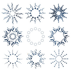 Various exempt star ornaments in a metallic look