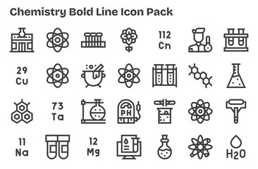 28 Extra Bold Line Designs - Chemistry Vector Icons