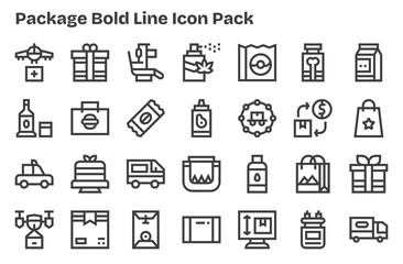 Extra Bold Line Style Package Icons - 28 Vectors