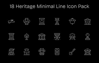 Heritage - 18 Icons in Minimal Line Design