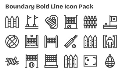 18 Bold Line Designs - Boundary Vector Icons