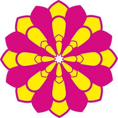Yellow and pink decorative festive mandala design
