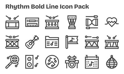 Rhythm Icon Collection - 18 Bold Line Designs
