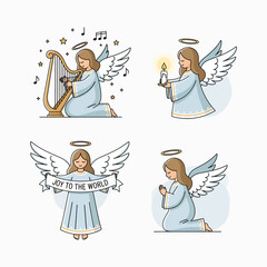 Four Unique Angel Illustrations