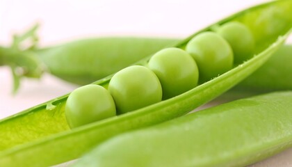 Green peas inside pod, fresh