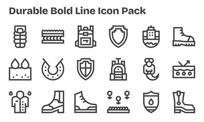 18 Bold Line Vectors for Durable Theme