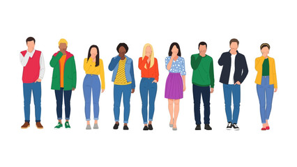 Obraz premium Harmony in Diversity: A diverse collective, each member stands tall, embodies unity, solidarity, and the strength of their differences. Celebrating the kaleidoscope of society.