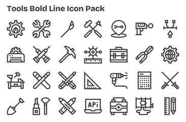 28 Extra Bold Line Vectors for Tools Theme