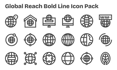 18 Bold Line Icons - Global Reach Graphics