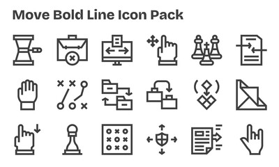 18 Move Icons in Bold Line Aesthetic