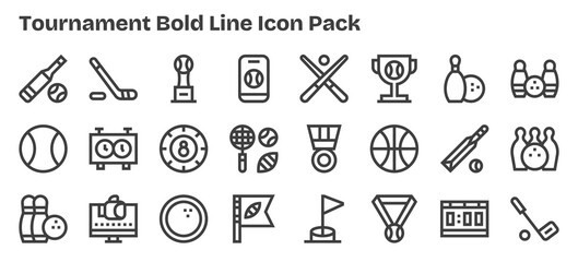 24 Bold Outline Vectors for Tournament Theme