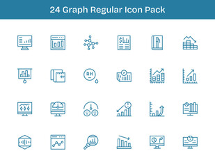 Graph Visual Pack - 24 Regular Outline Icons