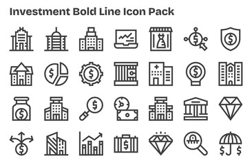 28 Extra Bold Line Style Icons - Investment Collection