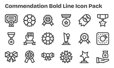 Commendation Visual Pack - 18 Bold Line Icons