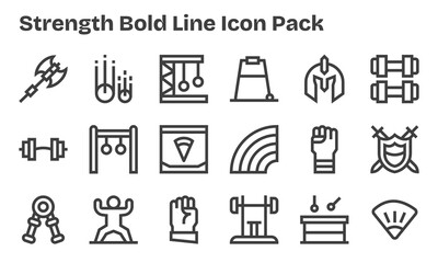 Strength - 18 Icons in Bold Line Design