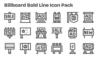 Billboard Visual Pack - 18 Bold Line Icons