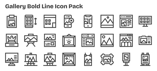 Gallery Vector Set - 24 Bold Outline Icons
