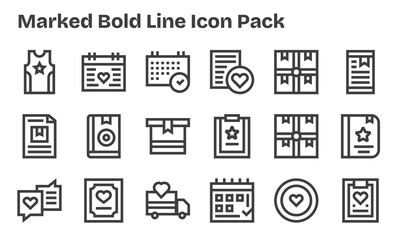Marked Design Icons - 18 in Bold Line Style