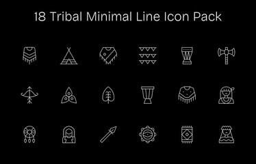18 Minimal Line Icons - Tribal Graphics