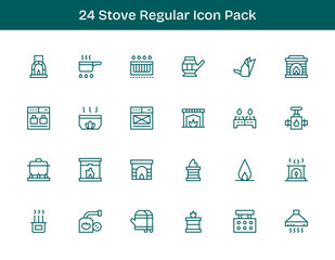 Stove Visual Pack - 24 Regular Outline Icons