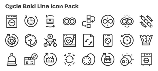 24 Bold Outline Icons - Cycle Graphics
