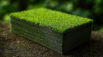 Artificial Turf: Stacked Rolls, Green Grass