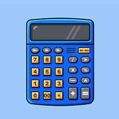 Blue Calculator Illustration for Finance and Education
