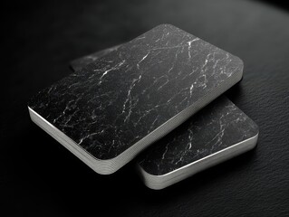 Black Marble Cards Mockup