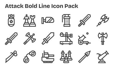 18 Bold Line Designs - Attack Vector Icons