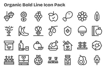 Fototapeta premium 28 Extra Bold Line Vectors for Organic Theme