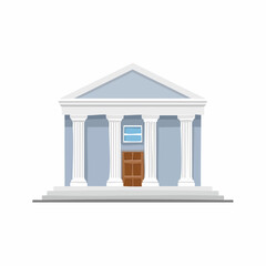 Obraz premium Illustration of a classical style building with columns and a front door