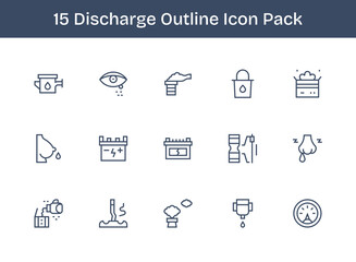 Discharge Design Icons - 15 in Outline Style