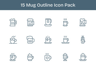 15 Outline Vectors for Mug Theme