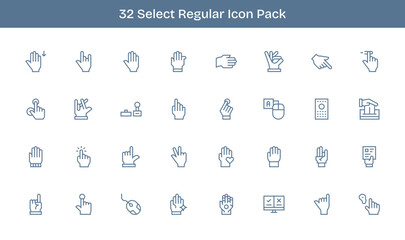 Select - 32 Regular Line Vector Illustrations