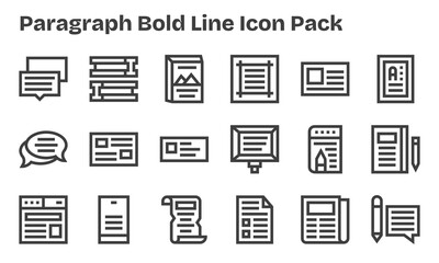 Paragraph Visual Pack - 18 Bold Line Icons