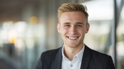 Businessman in office,modern interior background,copy space concept,mockup template.